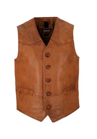 MADDOX - Herren Lederweste Lammnappa cognac - cognac