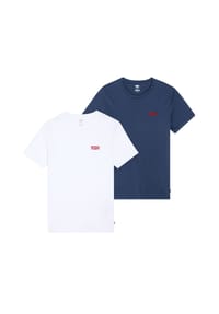 Levi's® - Herren T-Shirts, 2er Pack - "The Graphic Tee - 2 Pack", Rundhals, Baumwolle - Blau/Weiß