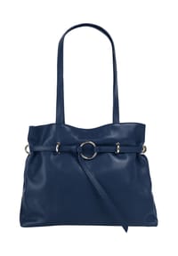Samantha Look - Handtasche Echt Leder, Made In Italy - blau