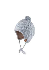 maximo® - BABY-Inkamütze, Pompon Vollfutter, Bindeband - beigemeliert