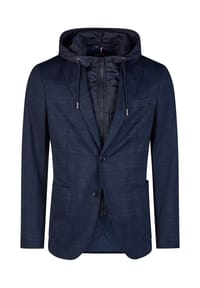 HECHTER PARIS - Sakko Modern Fit mit herausnehmbarer Kapuze - Mitternachtsblau