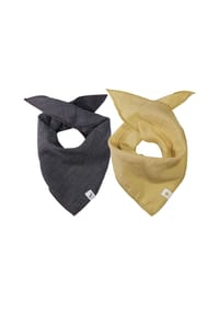 maximo® - GOTS-Dreiecktuch, Doppelpack Musselinstoff - anthrazit-weiß/chai tea
