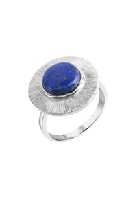 zeeme GEMSTONES - Ring 925/- Sterling Silber 1 Lapislazuli 3,10ct. - weiß