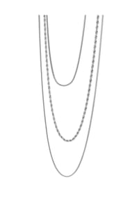 Adelia's - Damen Edelstahl Halskette Layering Kette 50 cm + 5 cm silberfarben - gold