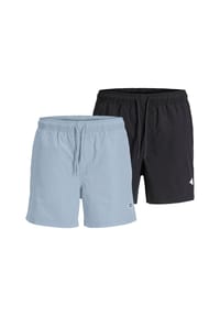 JACK & JONES - Herren Badehose, 2er Pack - JPSTMAUI TROPIC SOLID SWIM SHORTS MP 2P, Badehose - Orange/Schwarz