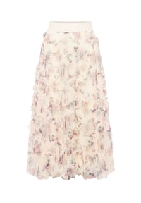 zero - Tüllrock mit Blumenprint - Cream/Pink