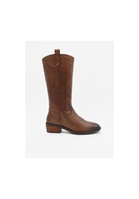 ROSA amada - Damen-Stiefeletten aus Leder, braun - braun
