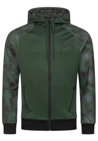 TAPOUT® - Herren Funktionsoberteil mit Kapuze normale Passform TRAINING HOODIE - Green/Black