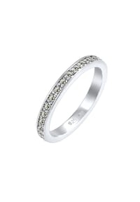 elli. - Ring Bandring Memoire Glas Kristalle 925 Silber Vergoldet - Dunkelrot