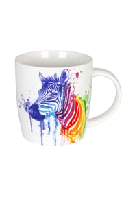 KÖNITZ - Kaffeebecher "Watercoloured Animals-Zebra", 350 ml - WEIß