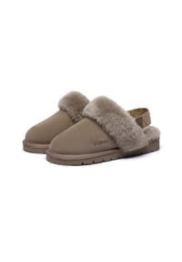 EVERAU® - Damen Slingback-Hausschuhe Pelican - BROWN