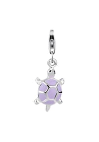 Nenalina - Charm Anhänger Schildkröte Emaille Pastell 925 Silber - Silber