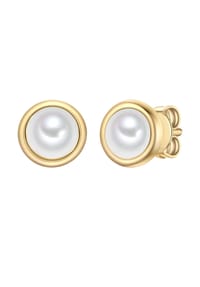 Rafaela Donata - Ohrstecker Sterling Silber gelbgold Muschelkernperle weiß - gelbgold