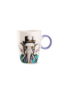 GILDE - Tasse Human Essence Elefantenmotiv, Elefant, Porzellan, Ø 9 cm, 81541 - mehrfarbig