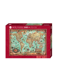 HEYE - Map Art Puzzle "The World", 2000 Teile - 