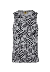 ROADSIGN® australia - Herren Tanktop Palmshade Allover Palmenprint, ärmellos geschnitten, sommerliches Statement für Urlaub, Strand und Freizeit - schwarz/grau