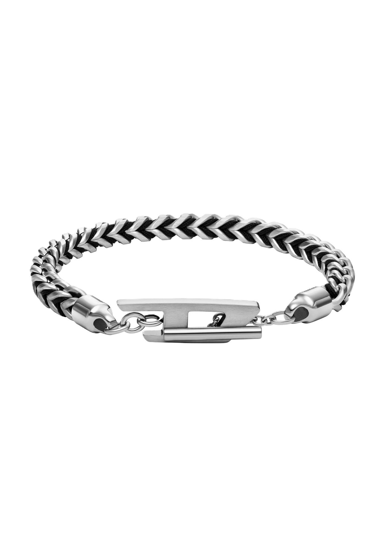 Diesel® Herren Armband "Woven", Edelstahl, 9999 Silber/Schwarz