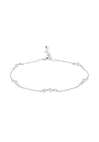 elli. - Fußschmuck 925 Sterling Silber, Mit Kristallen Von Swarovski® - Dunkelblau