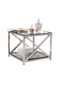 LOBERON - Beistelltisch Stamford silber/klar - silber/klar
