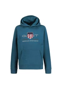 GANT Unisex Kids Shield Hoodie – Bequemer Kapuzenpullover Ohne Kordelzug, Mit Rippenbündchen