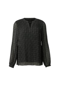 comma, - Shirtbluse, Split-Neck, für Damen - 99B6  GREY/BLACK