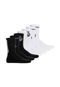 Real Madrid - Unisex Socken, 7er Pack - Tennis Socks, Schriftzug-Logo, Baumwollmischung, einfarbig - Weiß