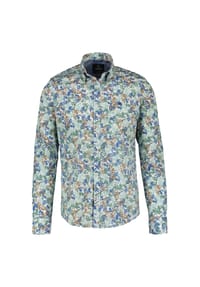 LERROS - Langarmhemd mit floralem Druck - COASTAL SEA BLUE