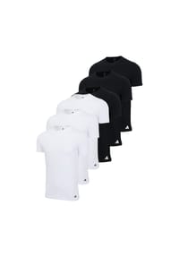 adidas - Herren T-Shirt, 6er Pack - Crew Neck Shirt, Active Core Cotton, einfarbig - Schwarz