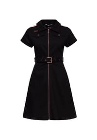 QUEEN KEROSIN - A-Linien-Kleid mit Rückenstickerei Racing Queen - Denim