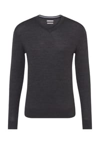 GALERIA essentials - Wollpullover, Modern-Fit, V-Ausschnitt, für Herren - SCHWARZ