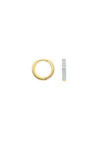 Adelia's - Damen Gold Schmuck 585 Gold Ohrringe  Creolen mit Zirkonia Ø 11,6 mm - gold
