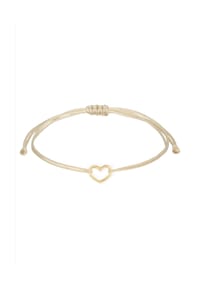 elli. - Armband Herz Textilarmband 925 Silber Vergoldet - Gold