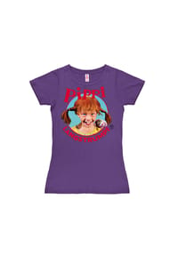 LOGOSHIRT® - New Girls T-Shirt Pippi Langstrumpf - Portrait - dark grey
