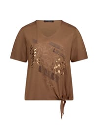 BETTY BARCLAY - Basic Shirt mit Schleifenknoten - Classic Nougat
