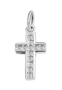 Adelia's Cross Collection - Anhänger – Kreuz Kreuzanhänger aus 925 Silber mit Zirkonia - silber