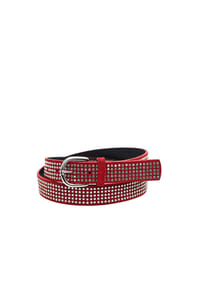 collezione alessandro® - Nietengürtel RivettiRosso aus echtem Leder - rot
