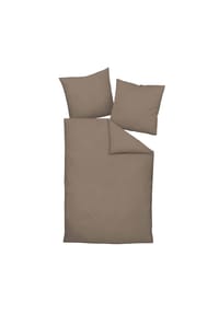 Janine® - Bettwäsche 2 teilig - Mako-Soft-Seersucker, Baumwolle, bügelfrei, uni - Beige