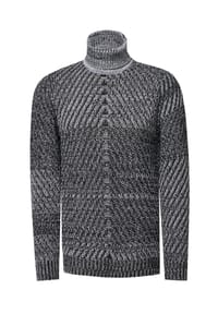 RUSTY NEAL® - Strickpullover im angesagten Kontrast-Design - Grau