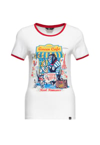 QUEEN KEROSIN - Print-Shirt mit Comic Print Real Romance - schwarz