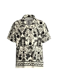 CALIDA - Herren Kurzarm-Shirt mit Knöpfen RMX Lounge Lecce - charm cream