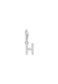 Thomas Sabo - Thomas Sabo Charm-Anhänger Buchstabe H mit weißen Steinen Silber 925 Sterlingsilber - silber, weiß
