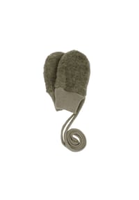 maximo® - GOTS BABY-Fausthandschuhe Wollfleece, ohne Daumen, Strickbünchen - beigemeliert
