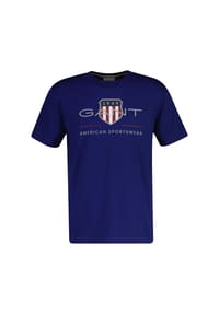 GANT - Herren T-Shirt - REGULAR ARCHIVE SHIELD, Rundhals, kurzarm, Baumwolle, Print - Blau