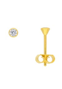 Adelia's - Damen Gold Schmuck 333 Gold Ohrringe  Ohrstecker mit Zirkonia Ø 3 mm - gold
