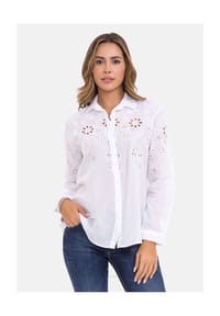 CIPO & BAXX® - Bluse WH131 mit stylischen Cut-Outs - WHITE