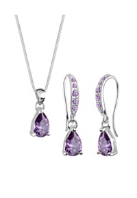 elli. - Schmuckset Tropfen Zirkonia Sterling 925 Silber - Weiß