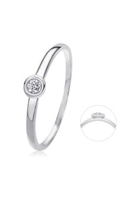 ONE ELEMENT Timeless Diamonds - 0,05 ct Diamant Brillant Ring aus 585 Weißgold - silber