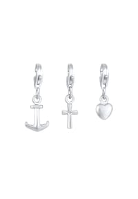 Nenalina - Charm Kreuz Herz Anker Liebe Glaube Set 925 Silber - Gold