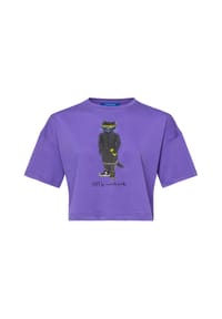 cat e lolette - Lila kurzes übergroßes T-Shirt Sportkatze - lila