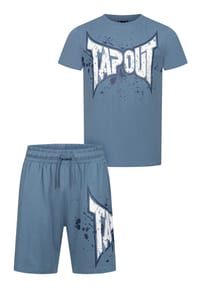 TAPOUT® - Herren T-Shirt & Shorts Set normale Passform DUNLAB - Anthracite/White